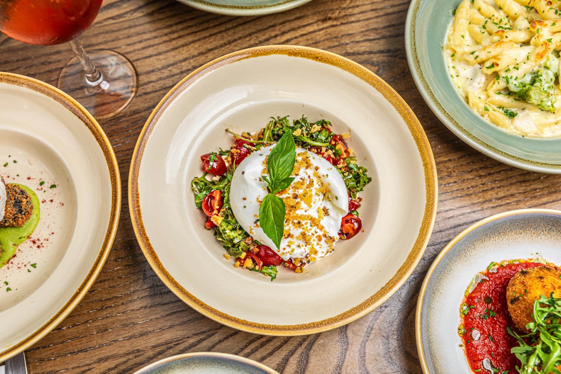 A generous Mediterranean-inspired dinner spread